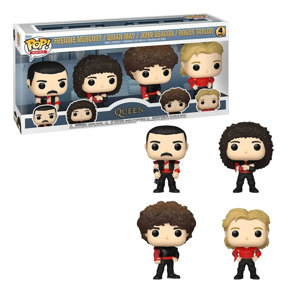 Funko Pop Queen Fredie Mercury / Brian May / John Deacon / Roger Taylor - 4PACK